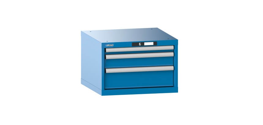 Armoire à tiroirs Lista 27x27E H 38,3 x L 56,4 x P 57,2 cm 3 tiroirs (1 x 5, 1 x 10 et 1 x 15 cm) Key Lock