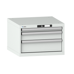 LISTA - Armoire à tiroirs 27x27E (LxPxH) 564x572x383mm 3 tiroirs (1x50/1x100/1x150) 75kg KEY Lock Gris clair RAL 7035