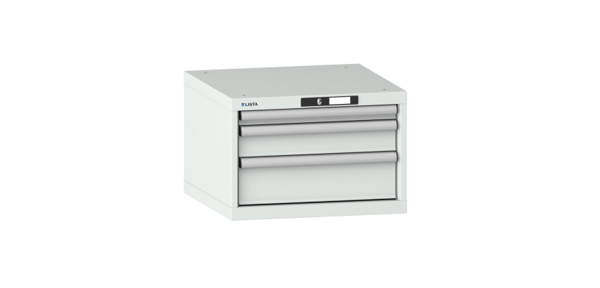 Armoire à tiroirs Lista 27x27E H 38,3 x L 56,4 x P 57,2 cm 3 tiroirs (1 x 5, 1 x 10 et 1 x 15 cm) Key Lock
