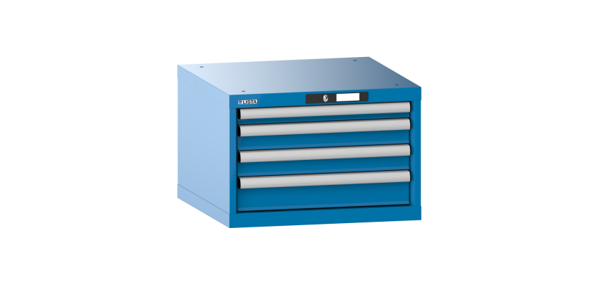 Armoire à tiroirs Lista 27x27E H 38,3 x L 56,4xP 57,2 cm 4 tiroirs (1 x 5, 2 x 7,5 et 1 x 10 cm) Key Lock