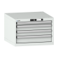 LISTA - Armoire à tiroirs 27x27E (LxPxH) 564x572x383mm 4 tiroirs (1x50/2x75/1x100) 75kg KEY Lock Gris clair RAL 7035