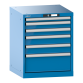 LISTA - Armoire à tiroirs 27x27E (LxPxH) 564x572x700mm 6 tiroirs (1x50/2x75/2x100/1x200) 75kg KEY Lock Bleu clair RAL 5012