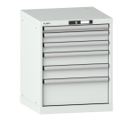 Armoire à tiroirs Lista 27x27E H 70 x L 56,4 x P 57,2cm 6 tiroirs (1 x 5, 2 x 7,5, 2 x 10 et 1 x 20 cm) Key Lock