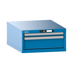 LISTA - Armoire à tiroirs 27x36E (LxPxH) 564x725x283mm 2 tiroirs (1x50/1x150) 75kg KEY Lock Bleu clair RAL 5012