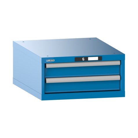 LISTA - Armoire à tiroirs 27x36E (LxPxH) 564x725x283mm 2 tiroirs (2x100) 75kg KEY Lock Bleu clair RAL 5012