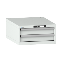 LISTA - Armoire à tiroirs 27x36E (LxPxH) 564x725x283mm 2 tiroirs (2x100) 75kg KEY Lock Gris clair RAL 7035