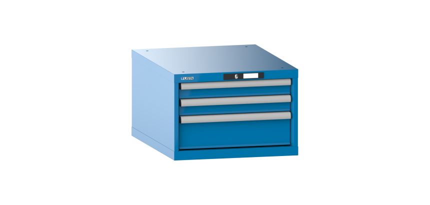 Armoire à tiroirs Lista 27x36E H 38,3 x L 56,4 x P 72,5 cm 3 tiroirs (2 x 7,5 et 1 x 15 cm) Key Lock