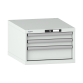 LISTA - Armoire à tiroirs 27x36E (LxPxH) 564x725x383mm 3 tiroirs (2x75/1x150) 75kg KEY Lock Gris clair RAL 7035