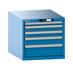 Armoire à tiroirs Lista 27x36E H 53,3 x L 56,4 x P 72,5 5 tiroirs (1 x 5, 2 x 7,5, 1 x 10 et 1 x 15 cm) Key Lock
