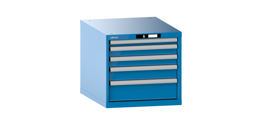 Armoire à tiroirs Lista 27x36E H 53,3 x L 56,4 x P 72,5 5 tiroirs (1 x 5, 2 x 7,5, 1 x 10 et 1 x 15 cm) Key Lock