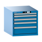 LISTA - Armoire à tiroirs 27x36E (LxPxH) 564x725x533mm 5 tiroirs (1x50/2x75/1x100/1x150) 75kg KEY Lock Bleu clair RAL 5012