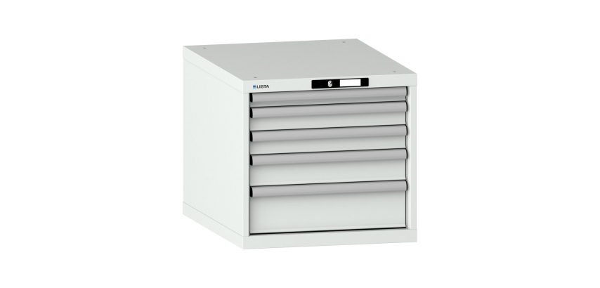 Armoire à tiroirs Lista 27x36E H 53,3 x L 56,4 x P 72,5 5 tiroirs (1 x 5, 2 x 7,5, 1 x 10 et 1 x 15 cm) Key Lock