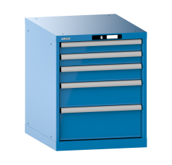 Armoire à tiroirs Lista 27x36E H 70 x L 56,4 x P 72,5 cm 5 tiroirs (2 x 7,5, 1 x 10, 1 x 15, et 1 x 20 cm) Key Lock