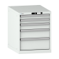 LISTA - Armoire à tiroirs 27x36E (LxPxH) 564x725x700mm 5 tiroirs (2x75/1x100/1x150/1x200) 75kg KEY Lock Gris clair RAL 7035