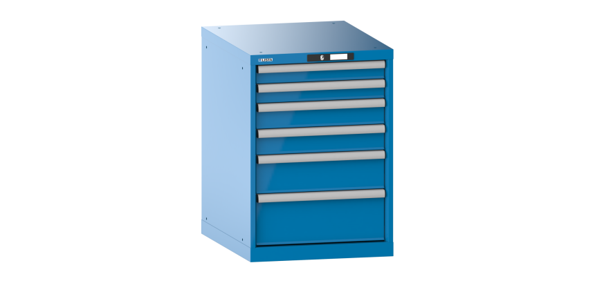 Armoire à tiroirs Lista 27x36E H 80 x L 56,4 x P 72,5 cm 6 tiroirs (2 x 7,5, 2 x 10, 1 x 15 et 1 x 20 cm) Key Lock
