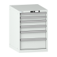 LISTA - Armoire à tiroirs 27x36E (LxPxH) 564x725x800mm 6 tiroirs (2x75/2x100/1 x150/1x200) 75kg KEY Lock Gris clair RAL 7035