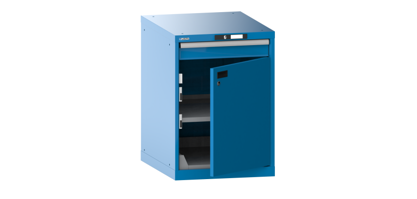 Armoire à tiroir Lista 27x36E avec porte à droite H 80 x L 56,4 x P 72,5 cm 1 étagère amovible, 1 tiroir ( 1 x 10 cm ) et une étagère extensible Key Lock