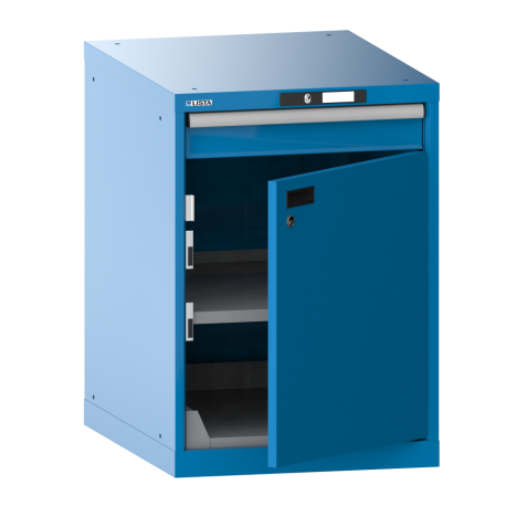LISTA - Armoire à tiroirs 27x36E (LxPxH) 564x725x800mm KEY Lock Bleu clair RAL 5012