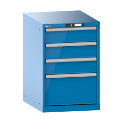 LISTA - Armoire à tiroirs 27x36E (LxPxH) 564x725x850mm 4 tiroirs (3x150/1x300) 75kg KEY Lock Bleu clair RAL 5012