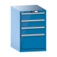 LISTA - Armoire à tiroirs 27x36E (LxPxH) 564x725x850mm 4 tiroirs (3x150/1x300) 75kg KEY Lock Bleu clair RAL 5012