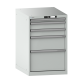 LISTA - Armoire à tiroirs 27x36E (LxPxH) 564x725x850mm 5 tiroirs (1x50/2x100/1x200/1x300) 75kg KEY Lock Gris clair RAL 7035