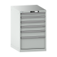 LISTA - Armoire à tiroirs 27x36E (LxPxH) 564x725x850mm 6 tiroirs (1x75/3x100/1x125/1x250) 75kg KEY Lock Gris clair RAL 7035