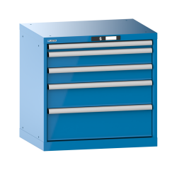 Armoire à tiroirs Lista 36x27E H 70 x L 71,7 x P 57,2 xm 5 tiroirs (1 x 5, 2 x 10, 1 x 15 et 1 x 20 cm) Key Lock