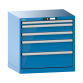LISTA - Armoire à tiroirs 36x27E (LxPxH) 717x572x700mm 5 tiroirs (1x50/2x100/1x150/1x200) 75kg KEY Lock Bleu clair RAL 5012