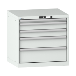 LISTA - Armoire à tiroirs 36x27E (LxPxH) 717x572x700mm 5 tiroirs (1x50/2x100/1x150/1x200) 75kg KEY Lock Gris clair RAL 7035