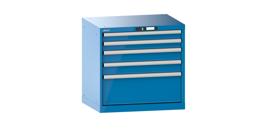 Armoire à tiroirs Lista 36x27E H 70 x L 71,7 x P 57,2 cm 5 tiroirs (2 x 7,5, 2 x 10 et 1 x 25) Key Lock