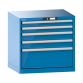 LISTA - Armoire à tiroirs 36x27E (LxPxH) 717x572x700mm 5 tiroirs (2x75/2x100/1x250) 75kg KEY Lock Bleu clair RAL 5012