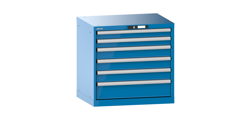 Armoire à tiroirs Lista 36x27E H 70 x L 71,7 x P 57,2 cm 6 tiroirs ( 2 x 7,5, 3 x 10 et 1 x 15 cm) Key Lock