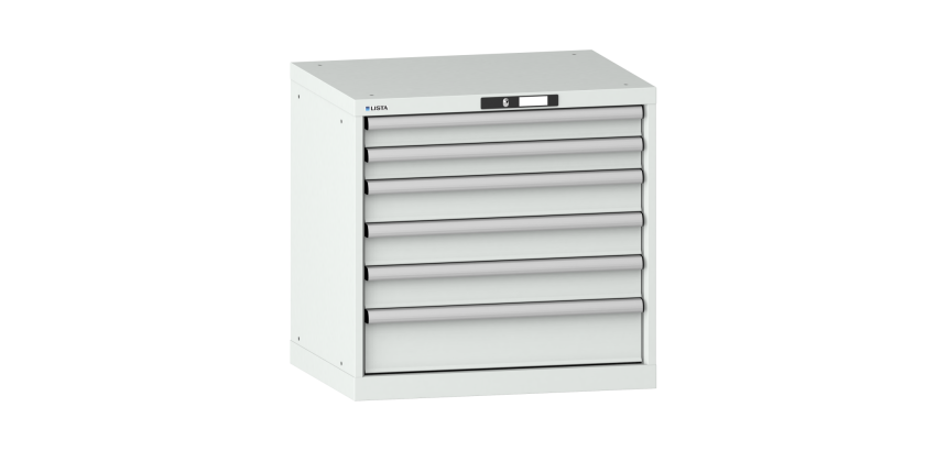 Armoire à tiroirs Lista 36x27E H 70 x L 71,7 x P 57,2 cm 6 tiroirs ( 2 x 7,5, 3 x 10 et 1 x 15 cm) Key Lock