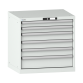 LISTA - Armoire à tiroirs 36x27E (LxPxH) 717x572x700mm 6 tiroirs (2x75/3x100/1x150) 75kg KEY Lock Gris clair RAL 7035