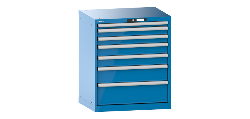 Armoire à tiroirs Lista 36x27E H 85 x L 71,7 x P 57,2 cm 7 tiroirs (1 x 5, 2 x 7,5, 2 x 10, 1 x 15 et 1 x 20 cm) Key Lock