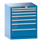 LISTA - Armoire à tiroirs 36x27E (LxPxH) 717x572x850mm 7 tiroirs (1x50/2x75/2x100/1x150/1x200) 75kg KEY Lock Bleu clair RAL 5012