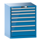 LISTA - Armoire à tiroirs 36x27E (LxPxH) 717x572x850mm 7 tiroirs (2x75/2x100/2x125/1x150) 75kg KEY Lock Bleu clair RAL 5012