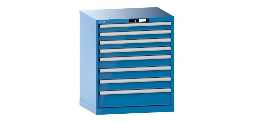 Armoire à tiroirs Lista 36x27E H 85 x L 71,7 x P 57,2 cm 8 tiroirs (4 x 7,5, 3 x 10 et 1 x 15 cm) Key Lock