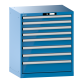 LISTA - Armoire à tiroirs 36x27E (LxPxH) 717x572x850mm 8 tiroirs (4x75/3x100/1x150) 75kg KEY Lock Bleu clair RAL 5012