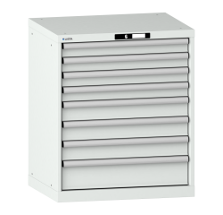 Armoire à tiroirs Lista 36x27E H 85 x L 71,7 x P 57,2 cm 8 tiroirs (4 x 7,5, 3 x 10 et 1 x 15 cm) Key Lock