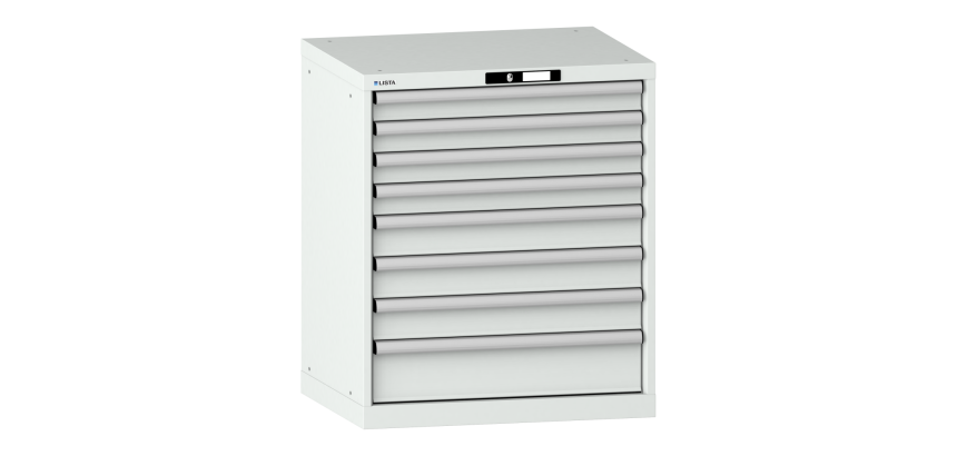 Armoire à tiroirs Lista 36x27E H 85 x L 71,7 x P 57,2 cm 8 tiroirs (4 x 7,5, 3 x 10 et 1 x 15 cm) Key Lock