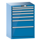 LISTA - Armoire à tiroirs 36x27E (LxPxH) 717x572x1000mm 7 tiroirs (1x50/2x75/2x100/1x200/1x300) 75kg KEY Lock Bleu clair RAL 5012