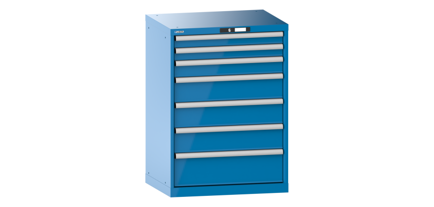 Armoire à tiroirs Lista 36x27E H 100 x L 71,7 x P 57,2 cm 7 tiroirs (2 x 7,5, 1 x 10, 3 x 15 et 1 x 20 cm) Key Lock