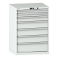 LISTA - Armoire à tiroirs 36x27E (LxPxH) 717x572x1000mm 7 tiroirs (2x75/1x100/3x150/1x200) 75kg KEY Lock Gris clair RAL 7035