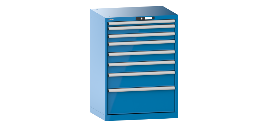 Armoire à tiroirs Lista 36x27E H 100 x L 71,7 x P 57,2 cm 8 tiroirs (1 x 5, 2 x 7,5, 3 x 10, 1 x 15 et 1 x 25 cm) Key Lock