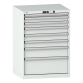 LISTA - Armoire à tiroirs 36x27E (LxPxH) 717x572x1000mm 8 tiroirs (1x50/2x75/3x100/1x150/1x250) 75kg KEY Lock Gris clair RAL 7035