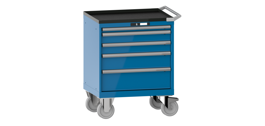Armoire à tiroirs Lista 36 x 27E  H 96,2 x L 71,7 x P 57,2 cm 5 tiroirs, roues Ø 16 cm Key Lock