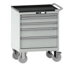 Armoire à tiroirs Lista 36 x 27E  H 96,2 x L 71,7 x P 57,2 cm 5 tiroirs, roues Ø 16 cm Key Lock