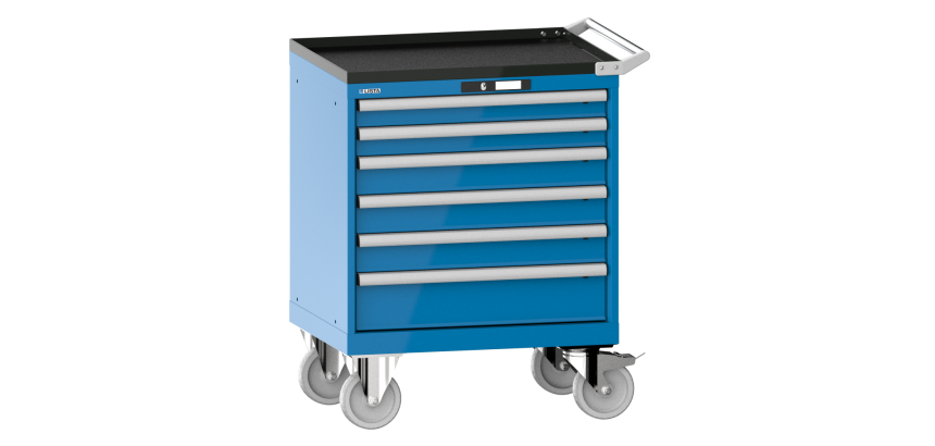 Armoire à tiroirs Lista 36 x 27E  H 96,2 x L 71,7 x P 57,2 cm 6 tiroirs, roues Ø 16 cm Key Lock