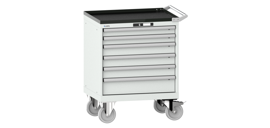 Armoire à tiroirs Lista 36 x 27E  H 96,2 x L 71,7 x P 57,2 cm 6 tiroirs, roues Ø 16 cm Key Lock